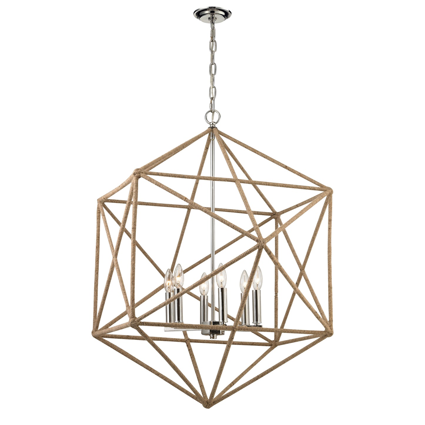 Elk Lighting Exitor 34'' Wide 6-Light Chandelier - Polished Nickel