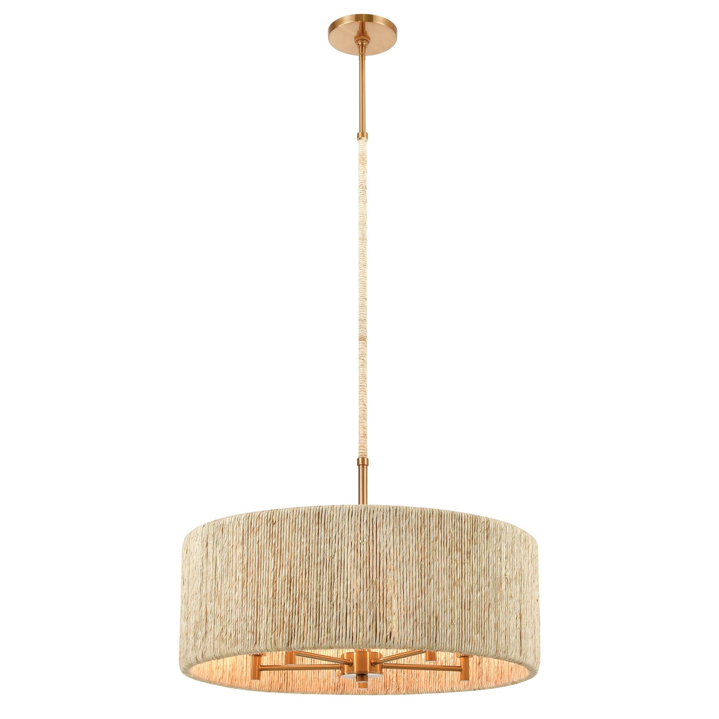 Elk Lighting Abaca 24'' Wide 5-Light Chandelier - Satin Brass