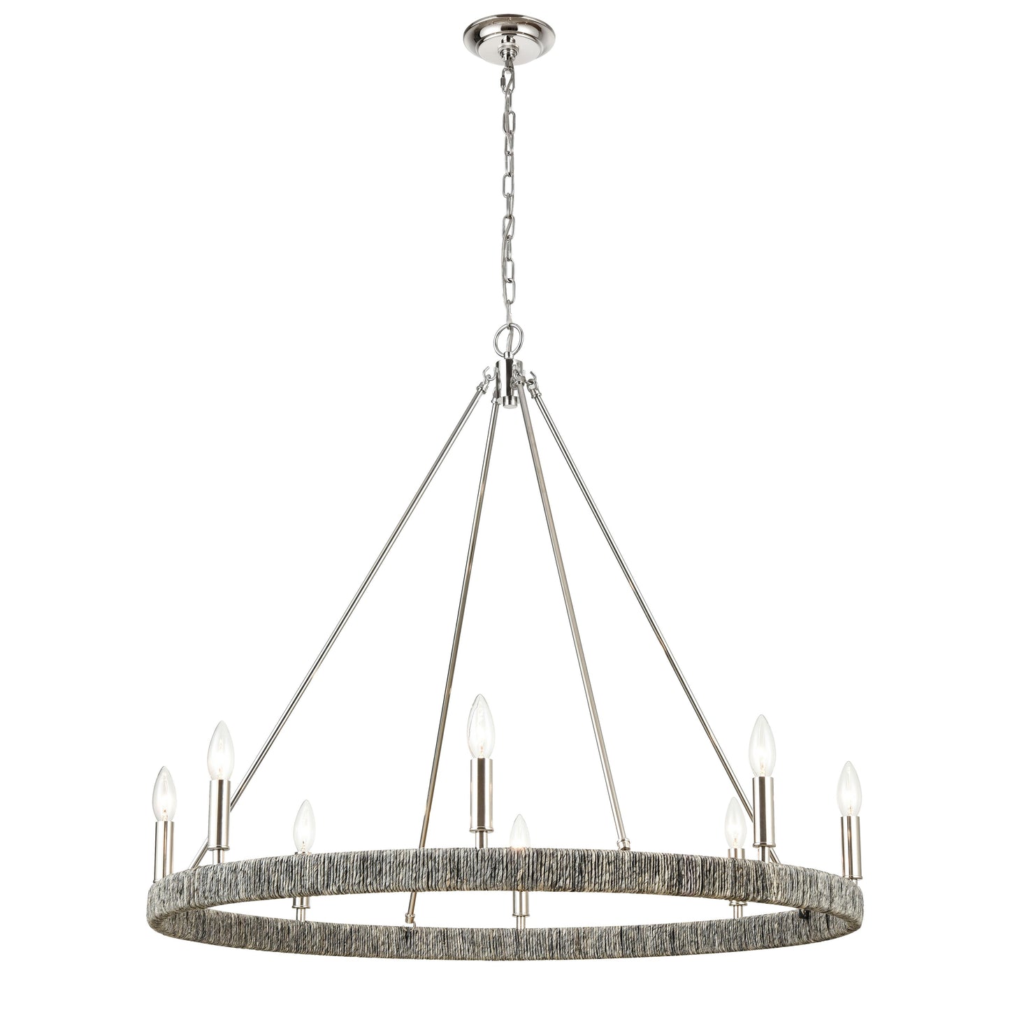 Elk Lighting Abaca 36'' Wide 8-Light Chandelier - Polished Nickel