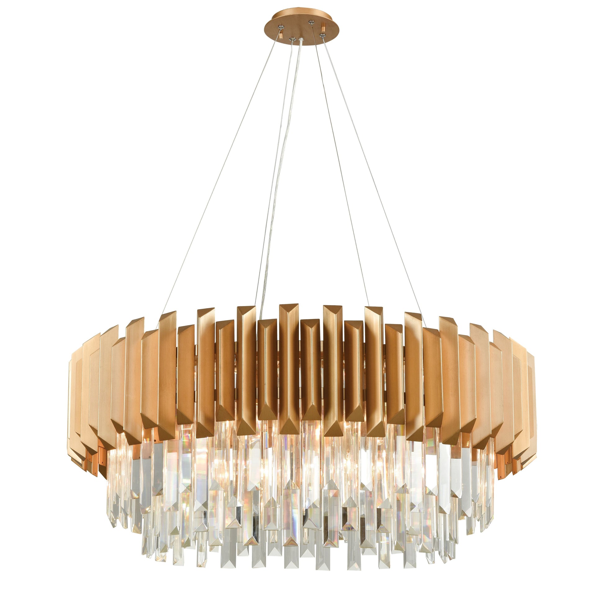 Elk Lighting Seneca Falls 34'' Wide 8-Light Chandelier - Matte Gold