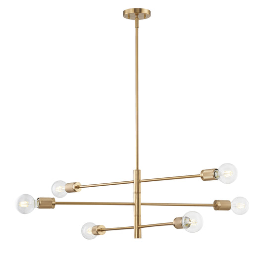 Elk Lighting Module 34'' Wide 6-Light Chandelier - Burnished Brass