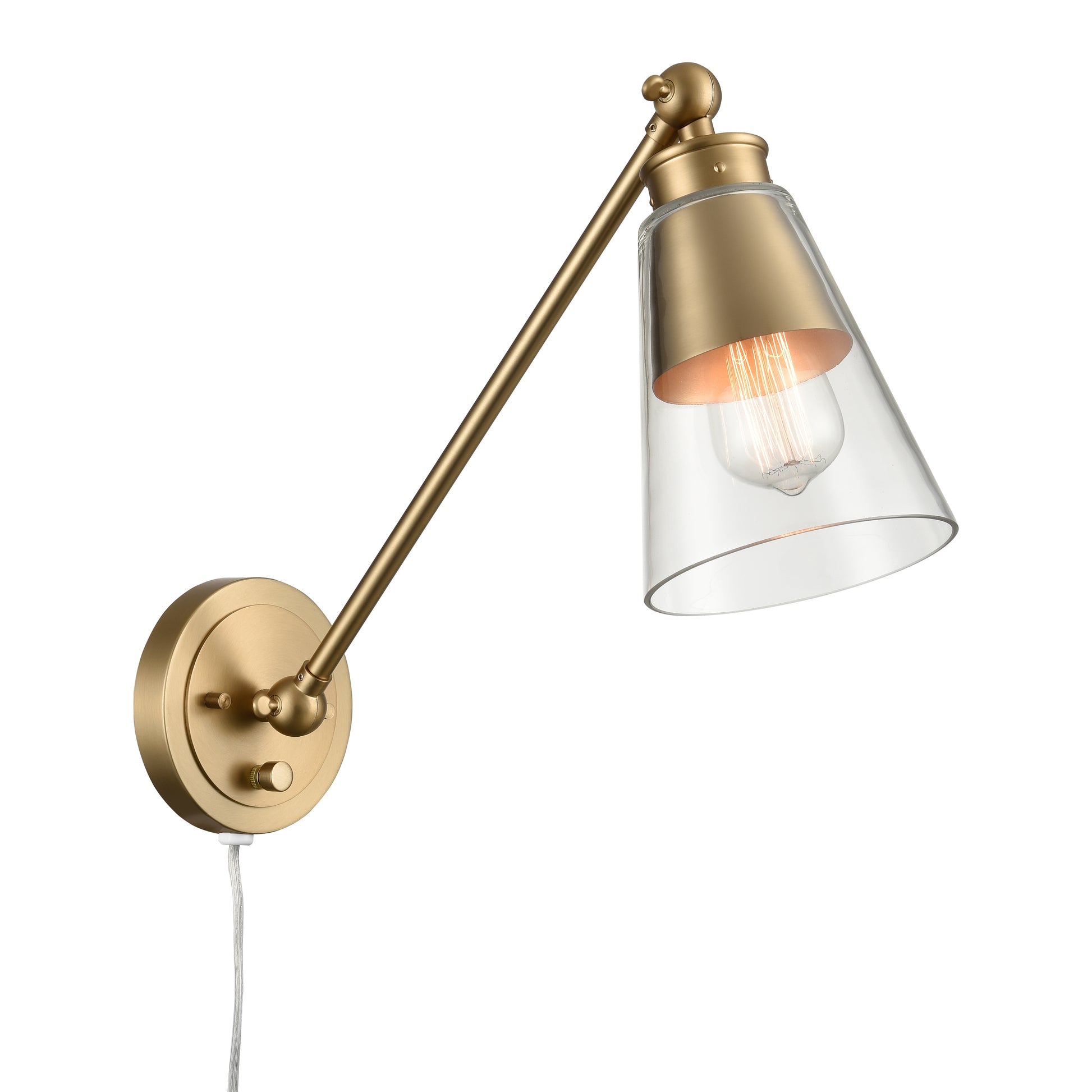 Elk Lighting Albany 9.25'' High 1-Light Swingarm Sconce - Brushed Gold