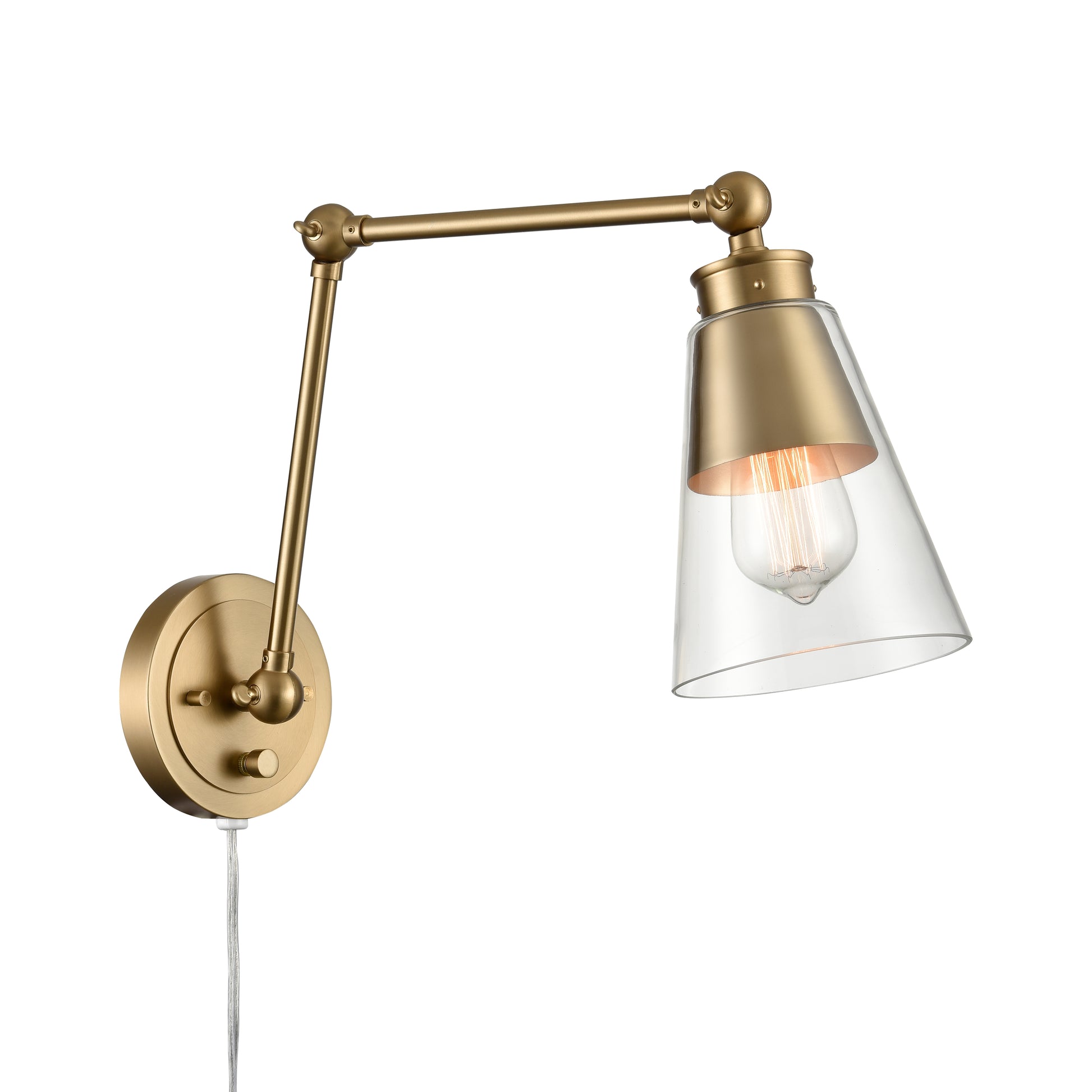 Elk Lighting Albany 16'' High 1-Light Hinged Swingarm Sconce - Brushed Gold