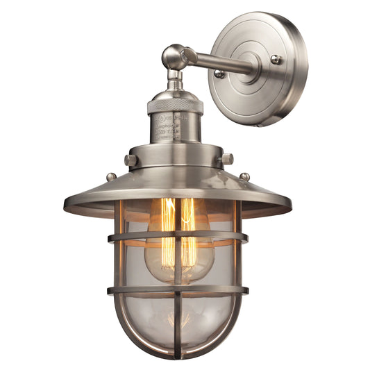 Elk Lighting Seaport 13'' High 1-Light Sconce - Satin Nickel