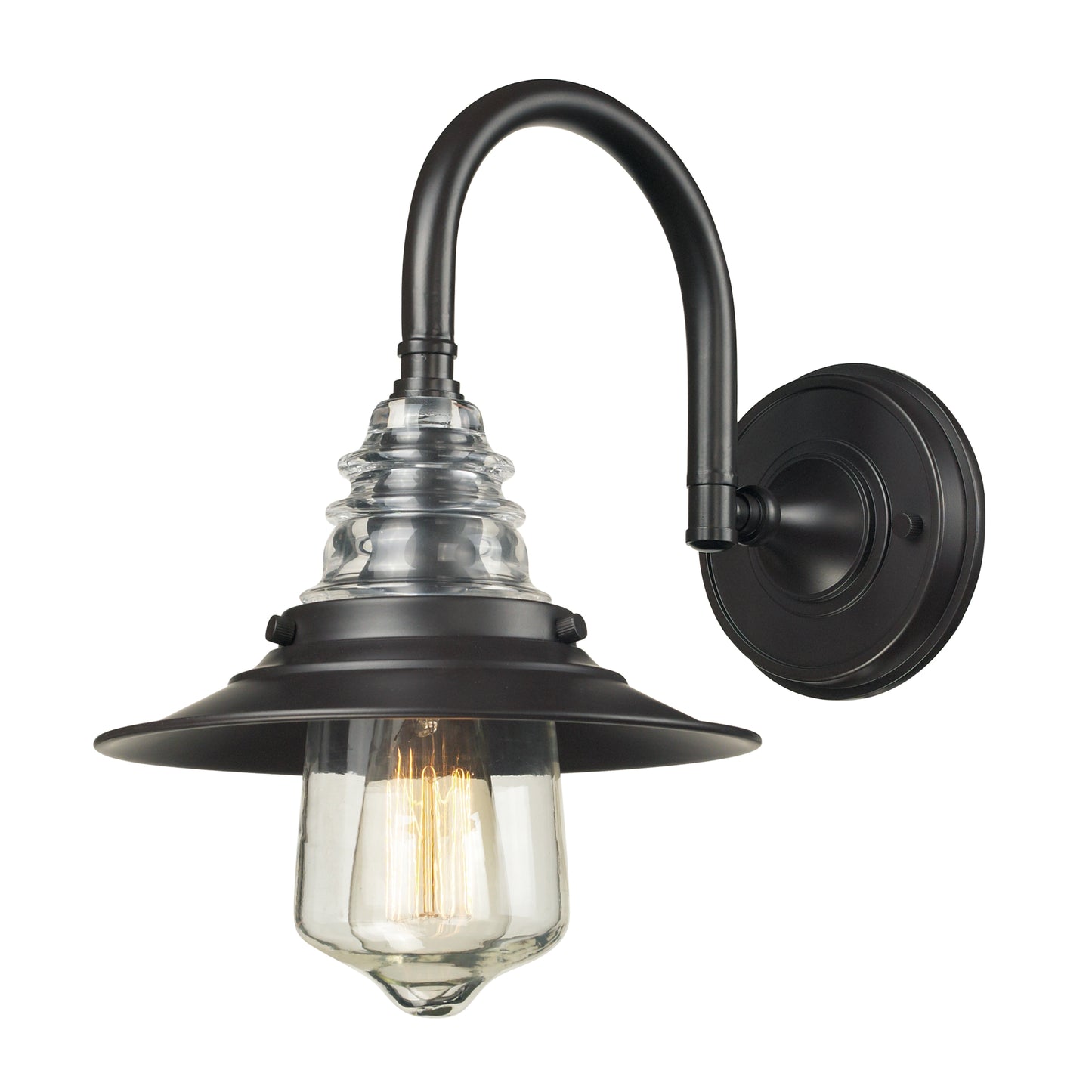 Elk Lighting Insulator Glass 14'' High 1-Light Sconce - Oiled Bronze