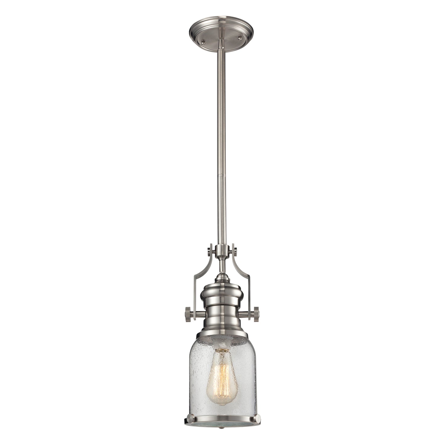 Elk Lighting Chadwick 8'' Wide 1-Light Mini Pendant - Satin Nickel