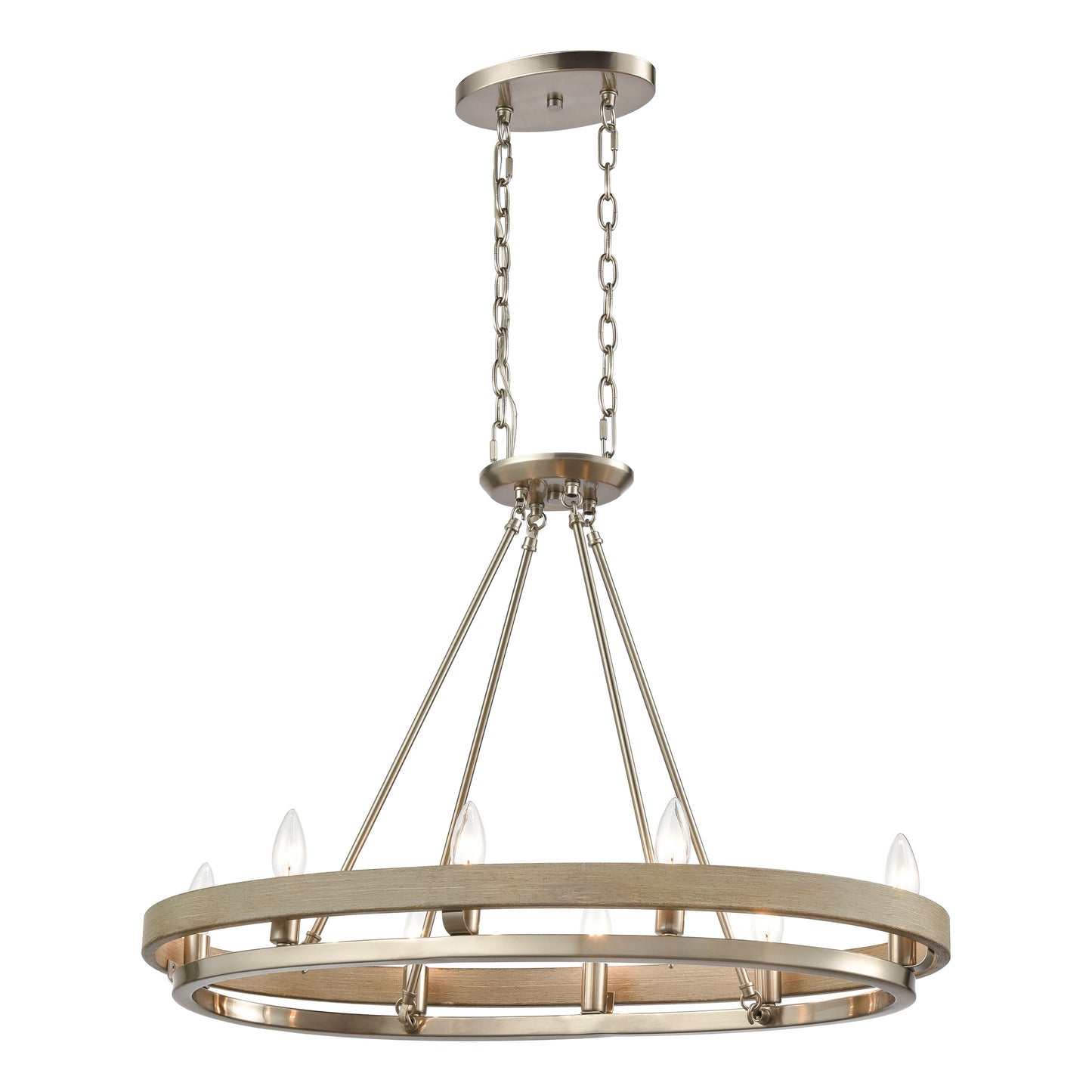 Elk Lighting Ramsey 30'' Wide 8-Light Linear Chandelier - Satin Nickel