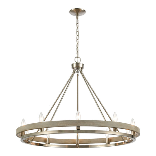 Elk Lighting Ramsey 34'' Wide 10-Light Chandelier - Satin Nickel