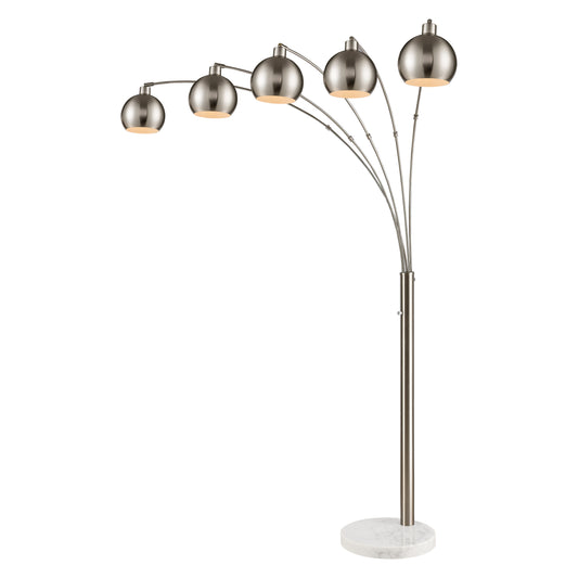 Elk Lighting Peterborough 85.5'' High 5-Light Floor Lamp - Polished Nickel