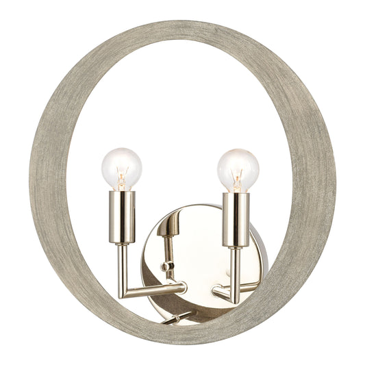 Elk Lighting Retro Rings 12'' High 2-Light Sconce - Sandy Beechwood