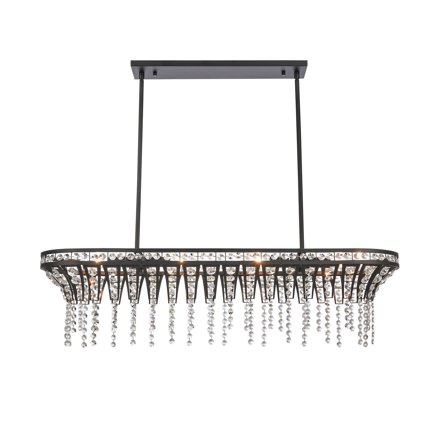 Elk Lighting Fantania 36'' Wide 4-Light Linear Chandelier - Matte Black