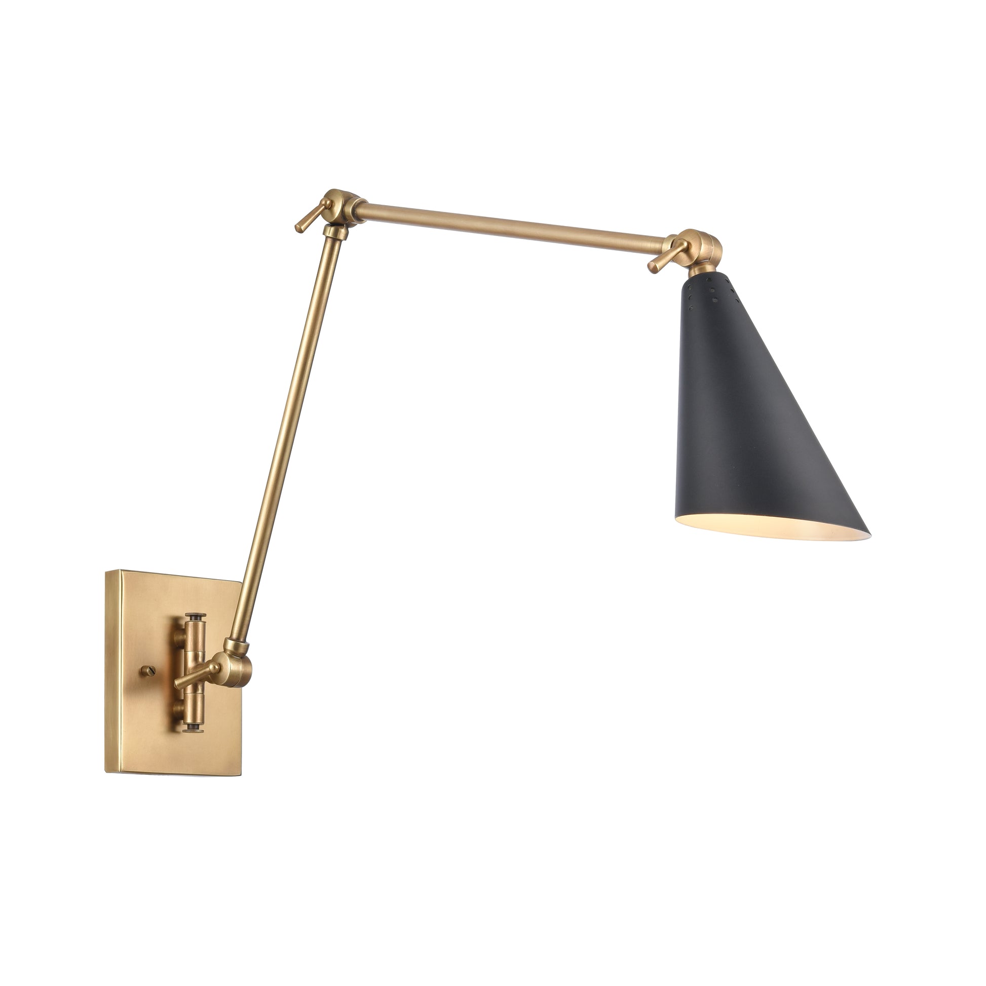 Elk Lighting Calder 18.5'' High 1-Light Swingarm Sconce - Natural Brass and Matte Black