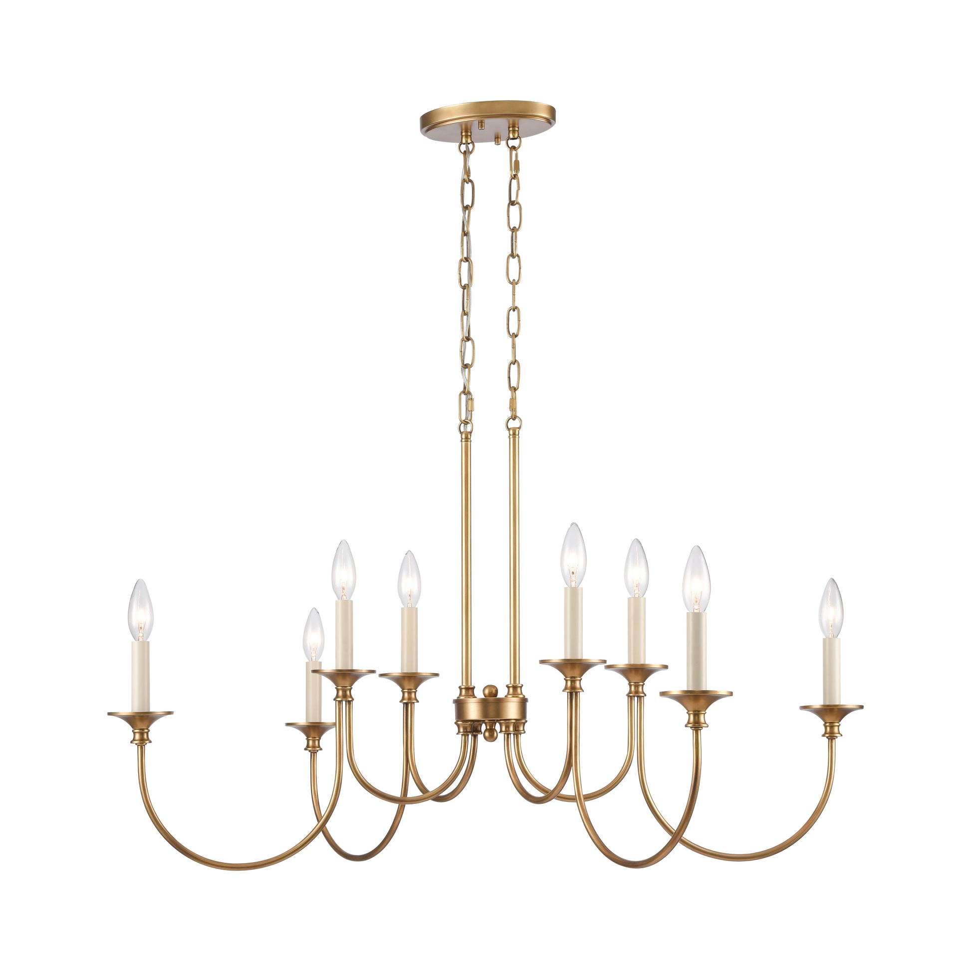 Elk Lighting Cecil 34'' Wide 8-Light Linear Chandelier - Natural Brass