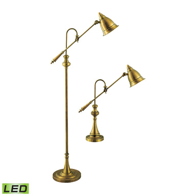 Elk Lighting Watson Floor and Table Lamp - Set of 2 Brass - Includes LED Bulbs