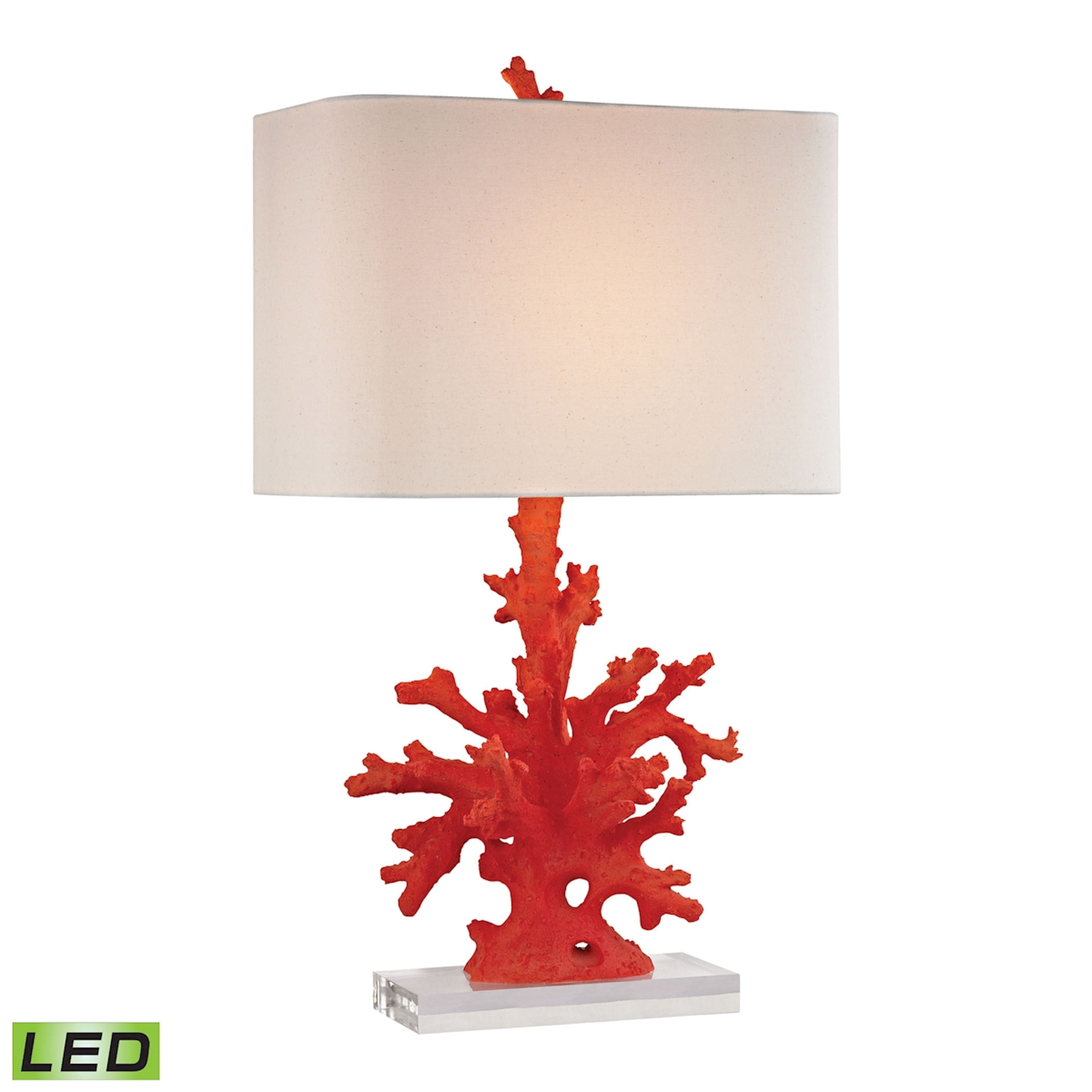 Elk Lighting Red Coral 28'' High 1-Light Table Lamp - Red
