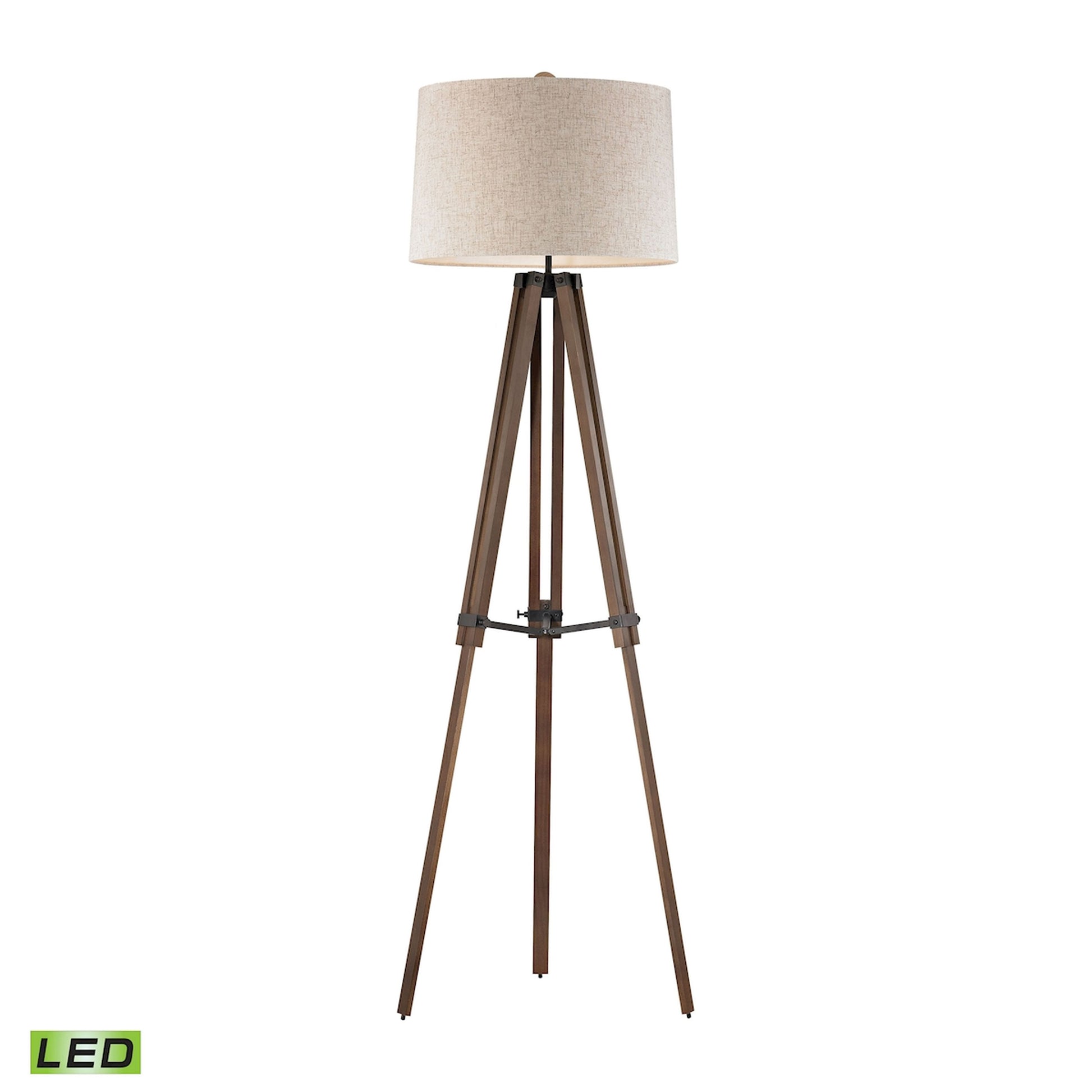 Elk Lighting Wooden Brace 62'' High 1-Light Floor Lamp - Black