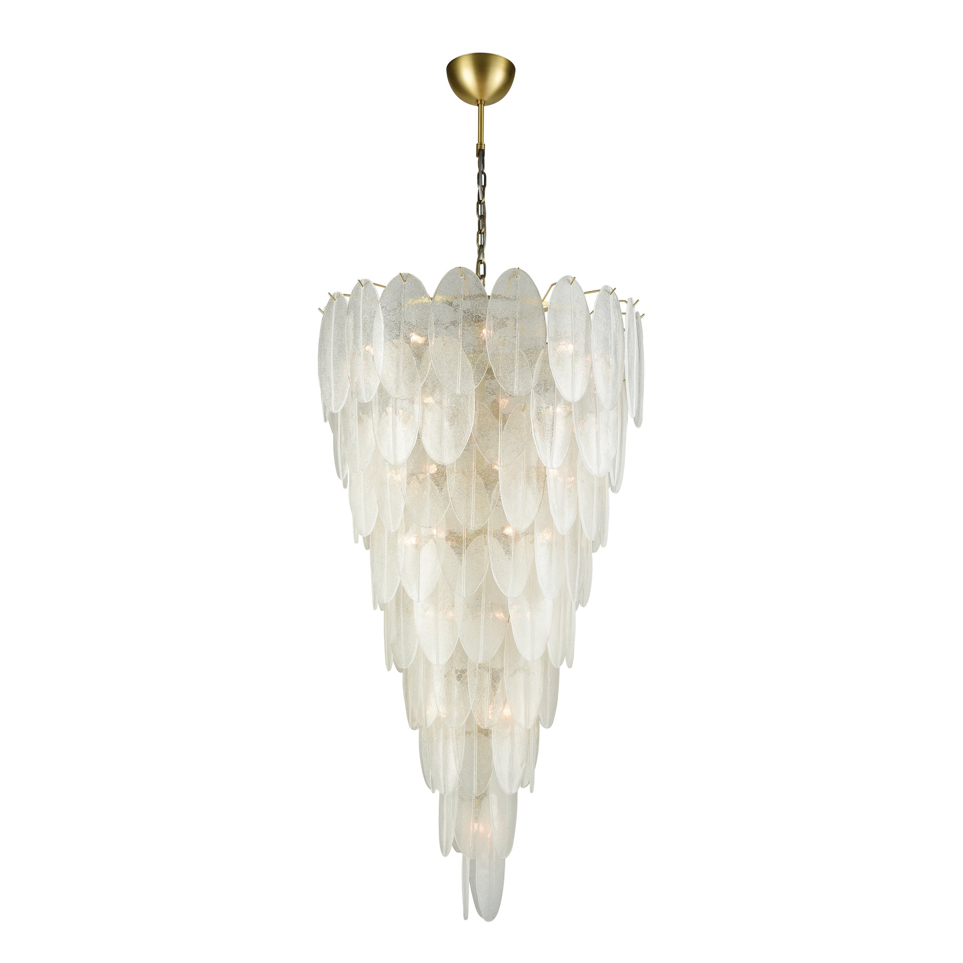 Elk Lighting Hush 32.5'' Wide 42-Light Chandelier - Aged Brass with White