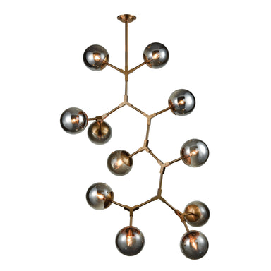 Elk Lighting Synapse 35'' Wide 11-Light Chandelier - Aged Brass