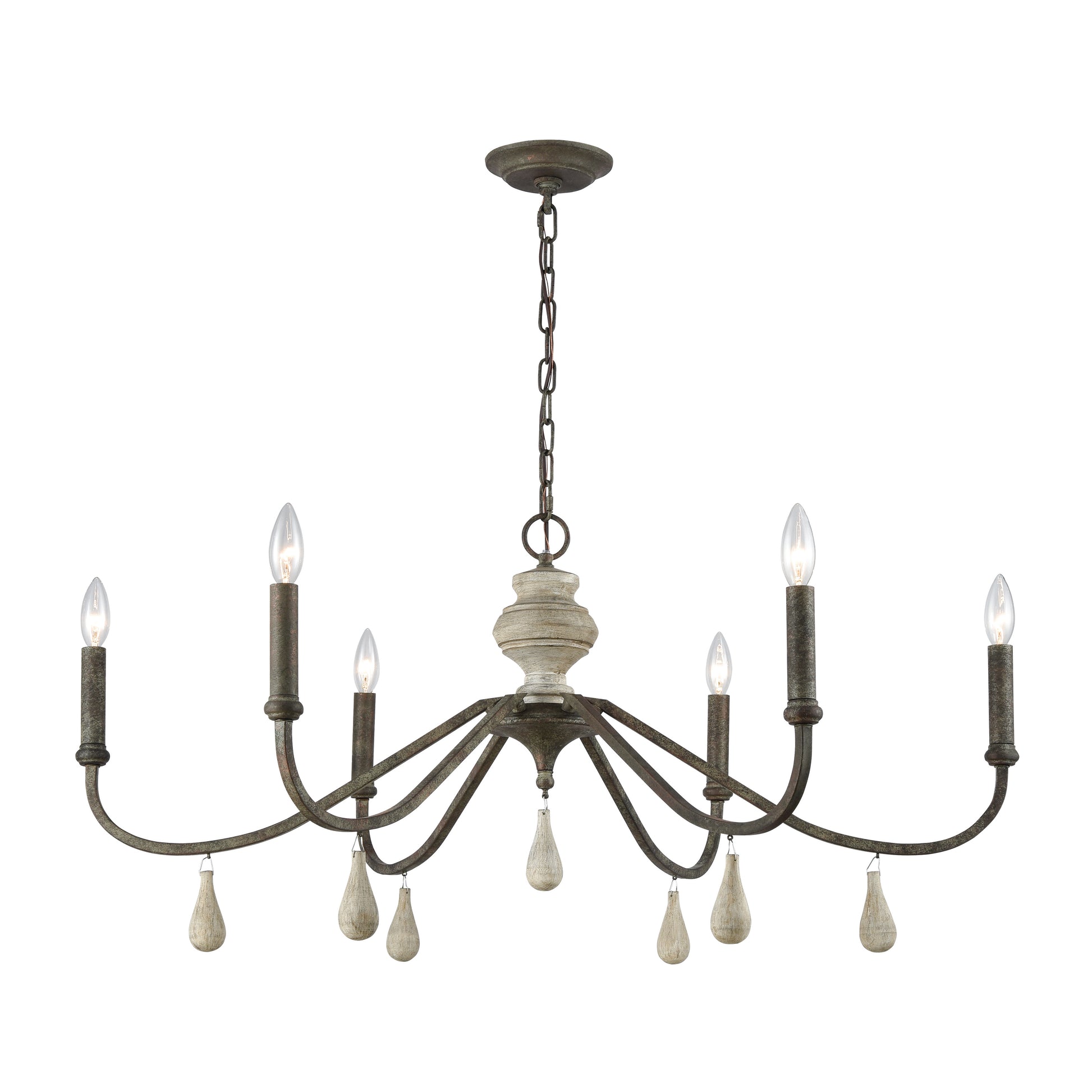 Elk Lighting French Connection 38'' Wide 6-Light Chandelier - Malted Rust