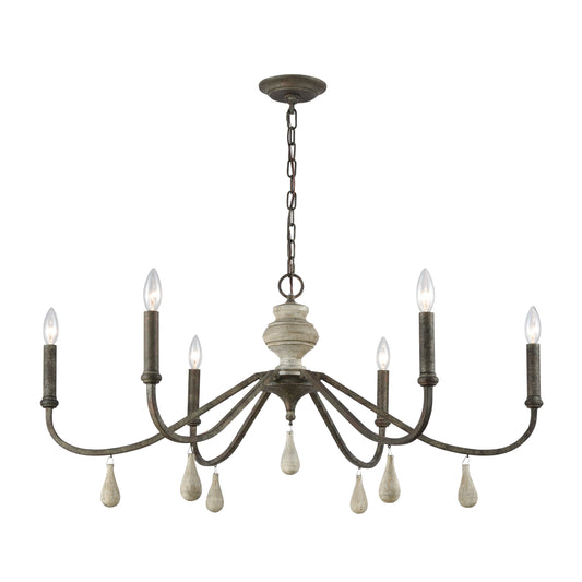 Elk Lighting French Connection 38'' Wide 6-Light Chandelier - Malted Rust