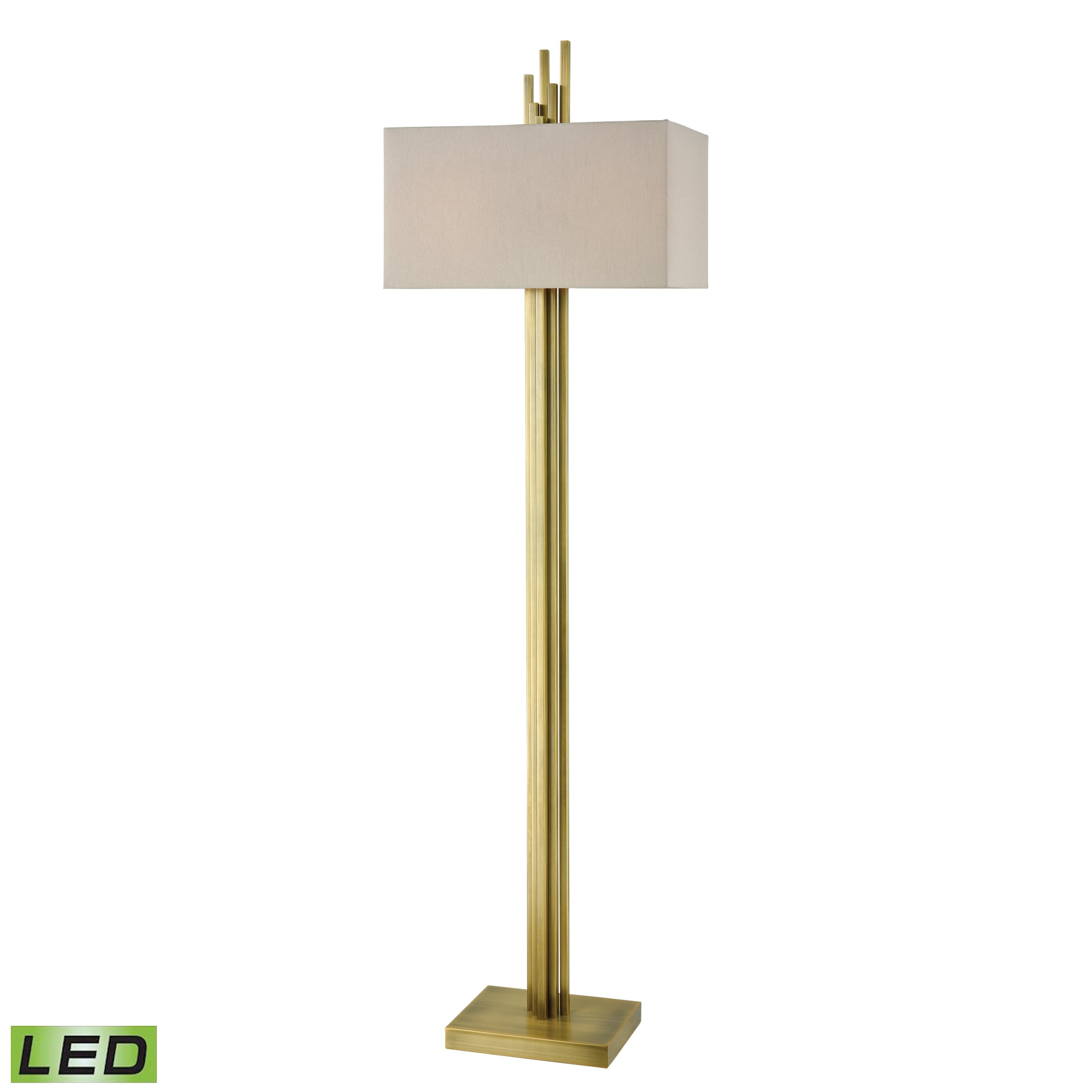 Elk Lighting Azimuth 69'' High 2-Light Floor Lamp - Antique Brass - Includes LED Bulbs