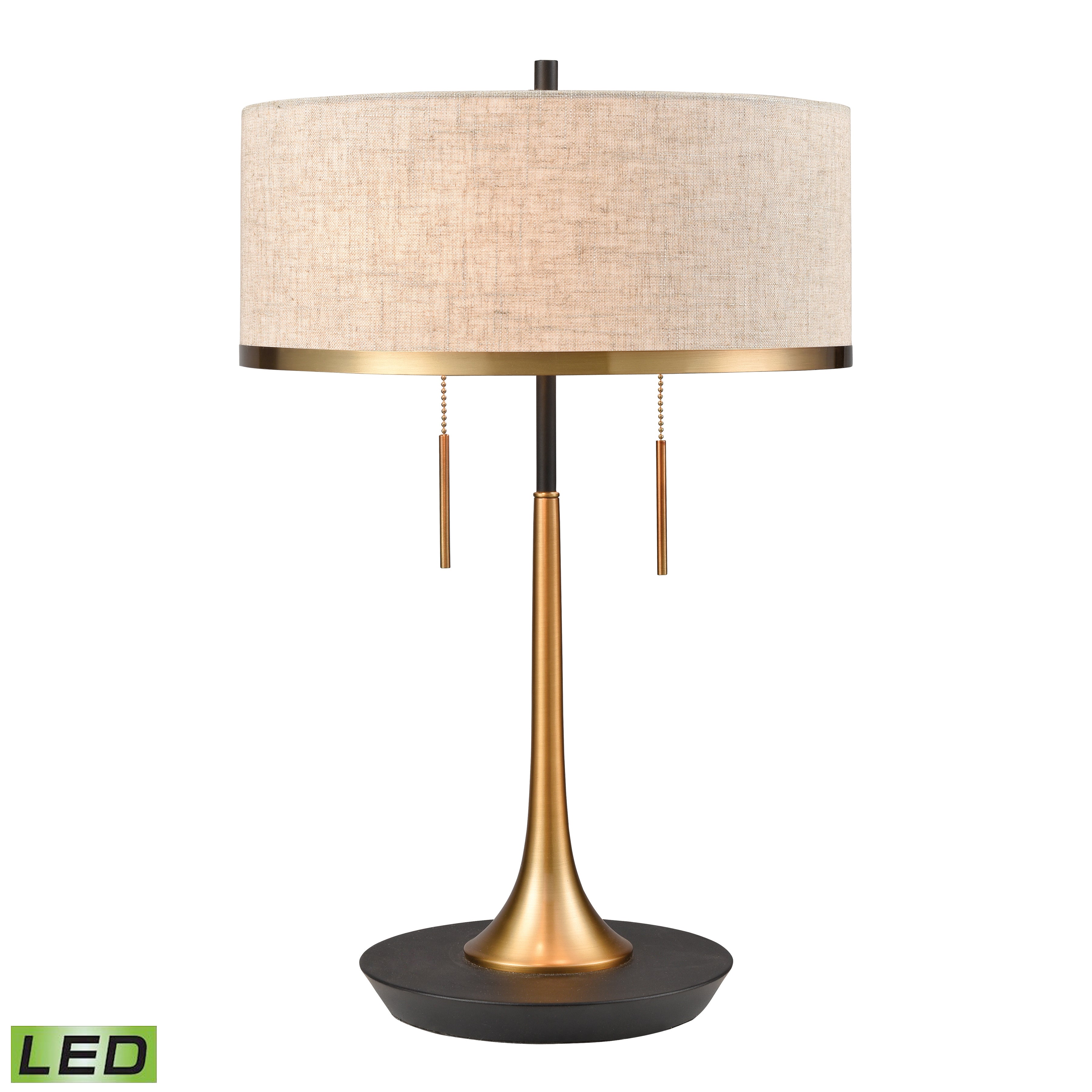 Elk Lighting Magnifica 22'' High 2-Light Table Lamp - Black - Includes LED Bulbs