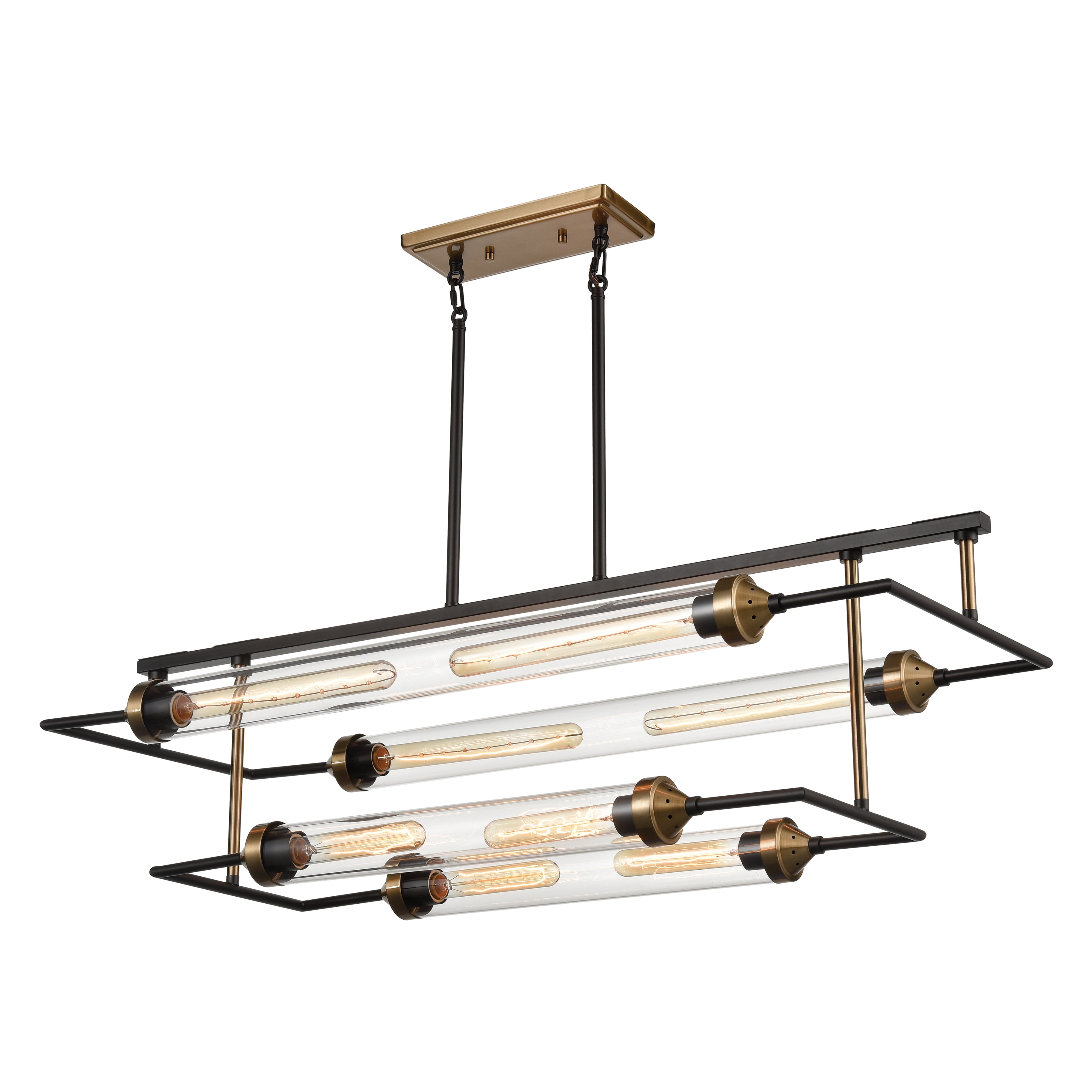 Elk Lighting North By North East 40'' Wide 8-Light Linear Chandelier - Oil Rubbed Bronze
