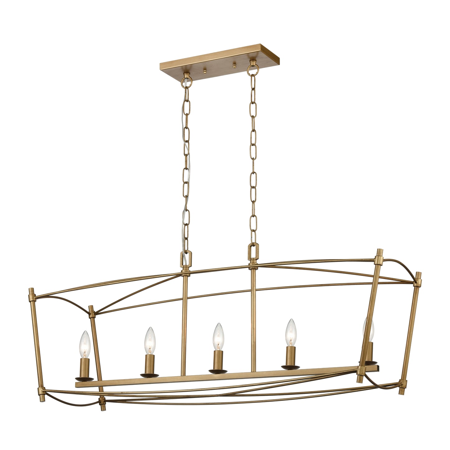 Trapan 39'' Wide 5-Light Linear Chandelier - Aged Gold