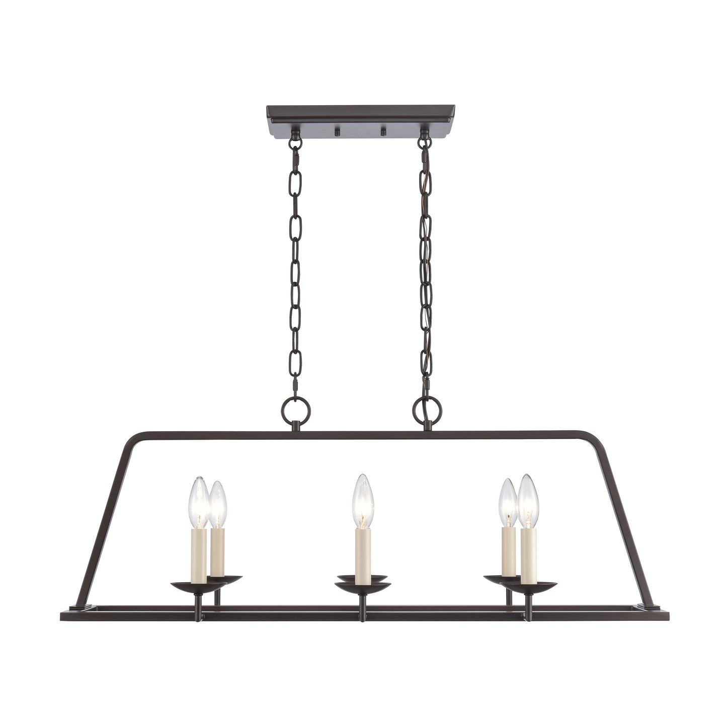 Elk Lighting Joanie 34'' Wide 6-Light Linear Chandelier - Old Bronze