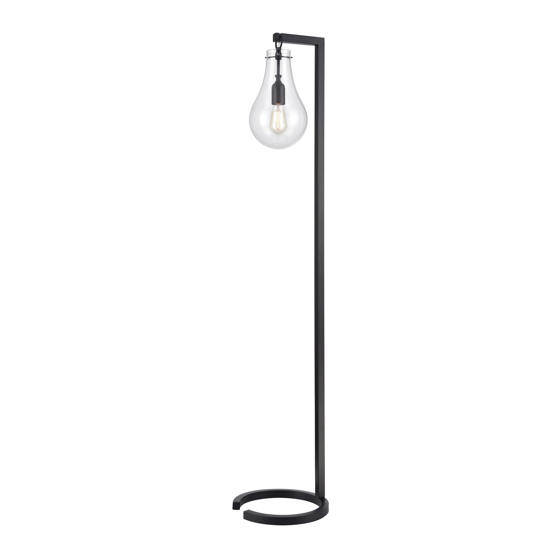 Elk Lighting Teardrop 60'' High 1-Light Floor Lamp - Matte Black - Includes LED Bulb