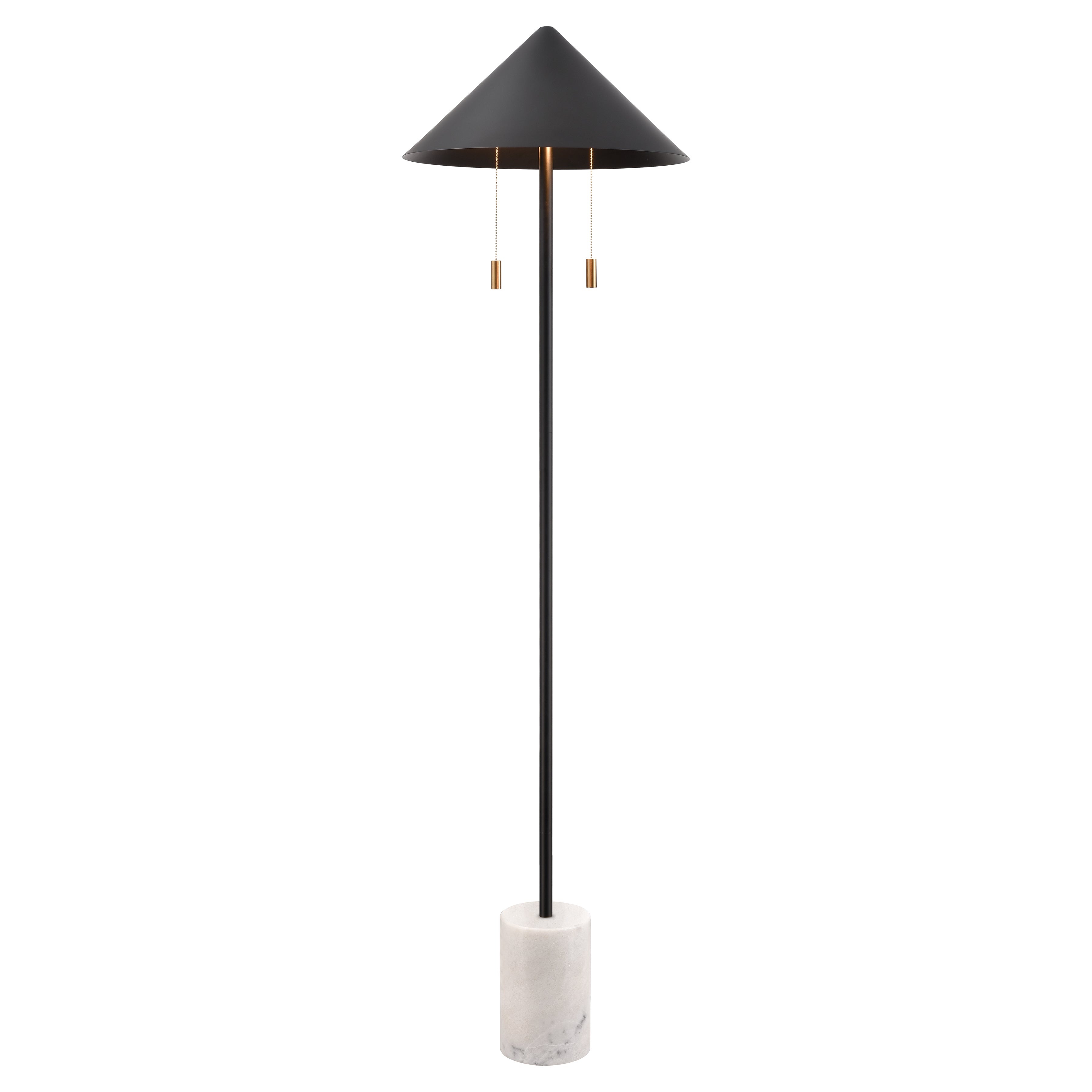 Elk Lighting Jordana 58'' High 2-Light Floor Lamp - Matte Black - Includes LED Bulb