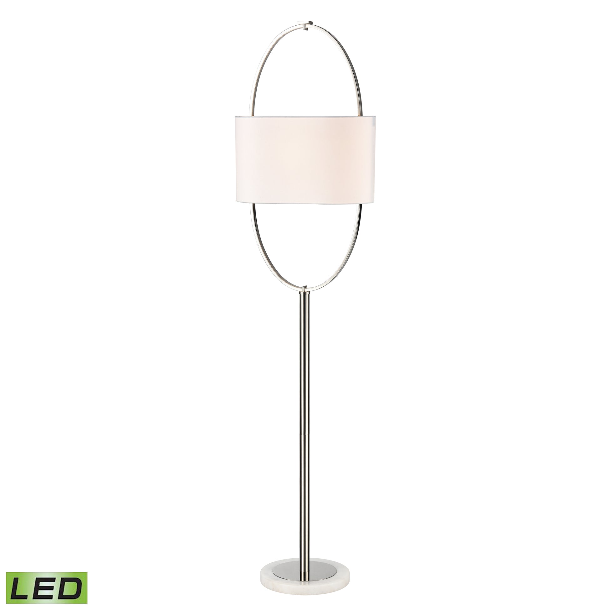 Elk Lighting Gosforth 68'' High 1-Light Floor Lamp - Polished Nickel - Includes LED Bulb