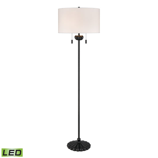 Elk Lighting Liliaceae 63'' High 2-Light Floor Lamp - Black - Includes LED Bulbs