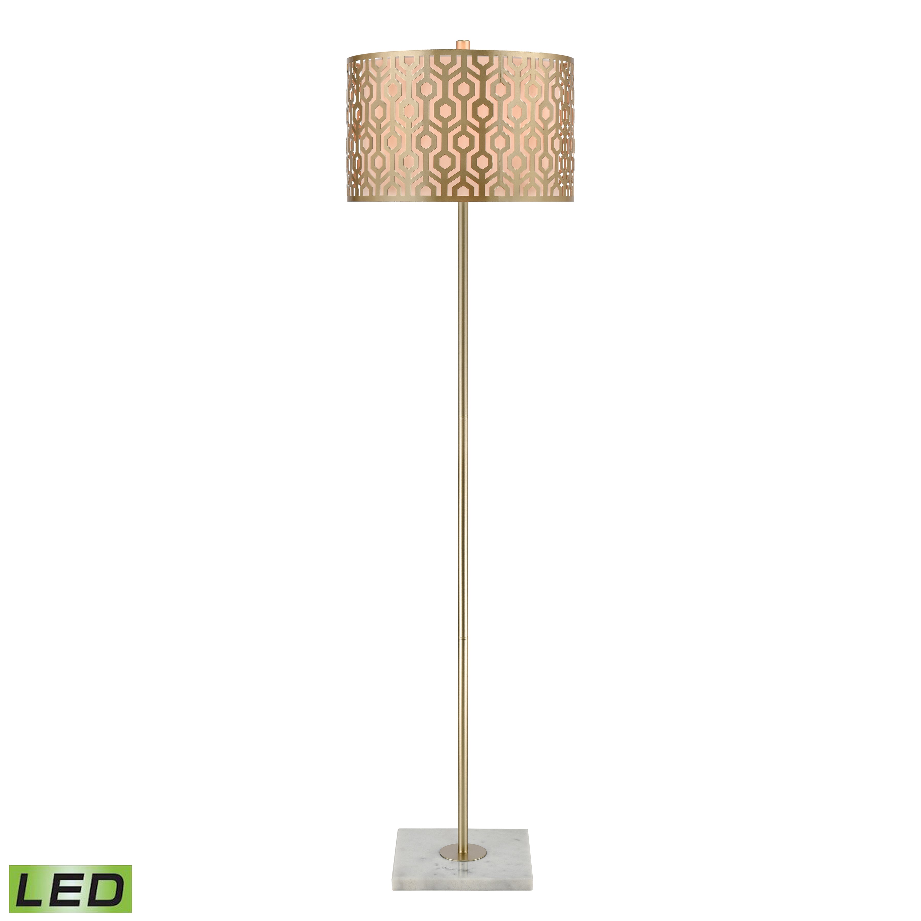 Elk Lighting Meliton 61'' High 1-Light Floor Lamp - Champagne Gold - Includes LED Bulb