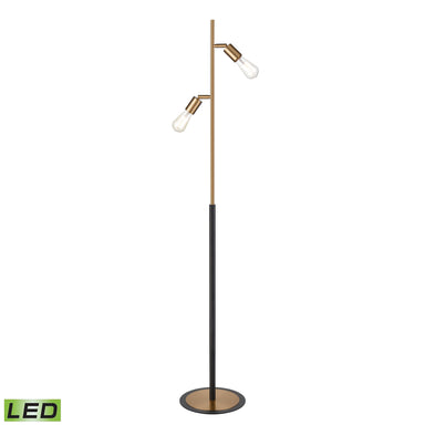 Elk Lighting Kelston 62'' High 2-Light Floor Lamp - Matte Black - Includes LED Bulbs