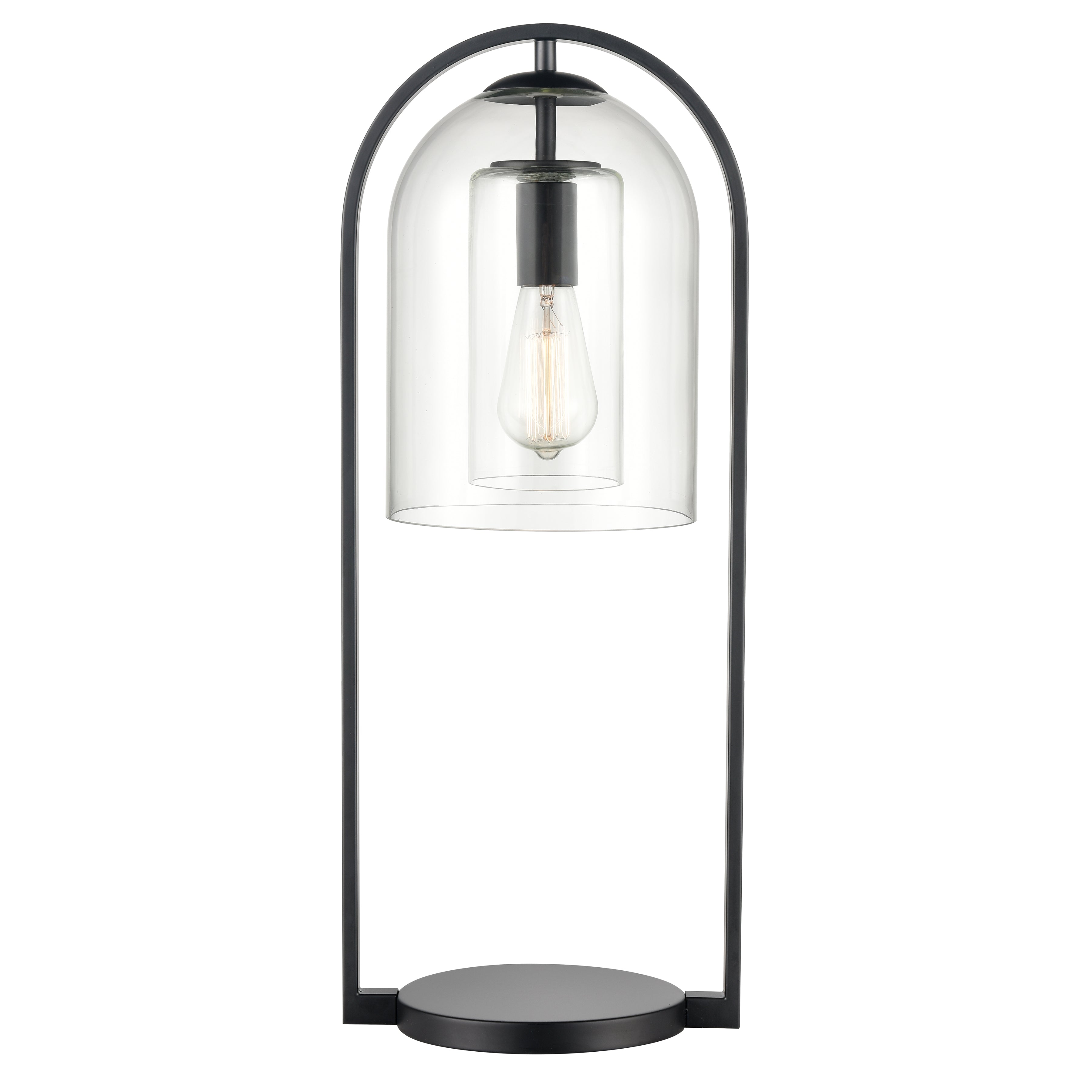 Elk Lighting Bell Jar 28'' High 1-Light Desk Lamp - Matte Black